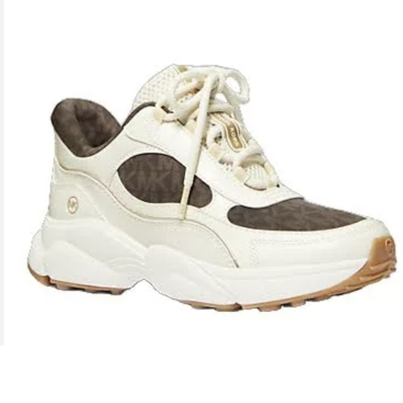 Michael Kors Katrina Mixed-Media Sneakers,  size 10M NWOB - Picture 1 of 13